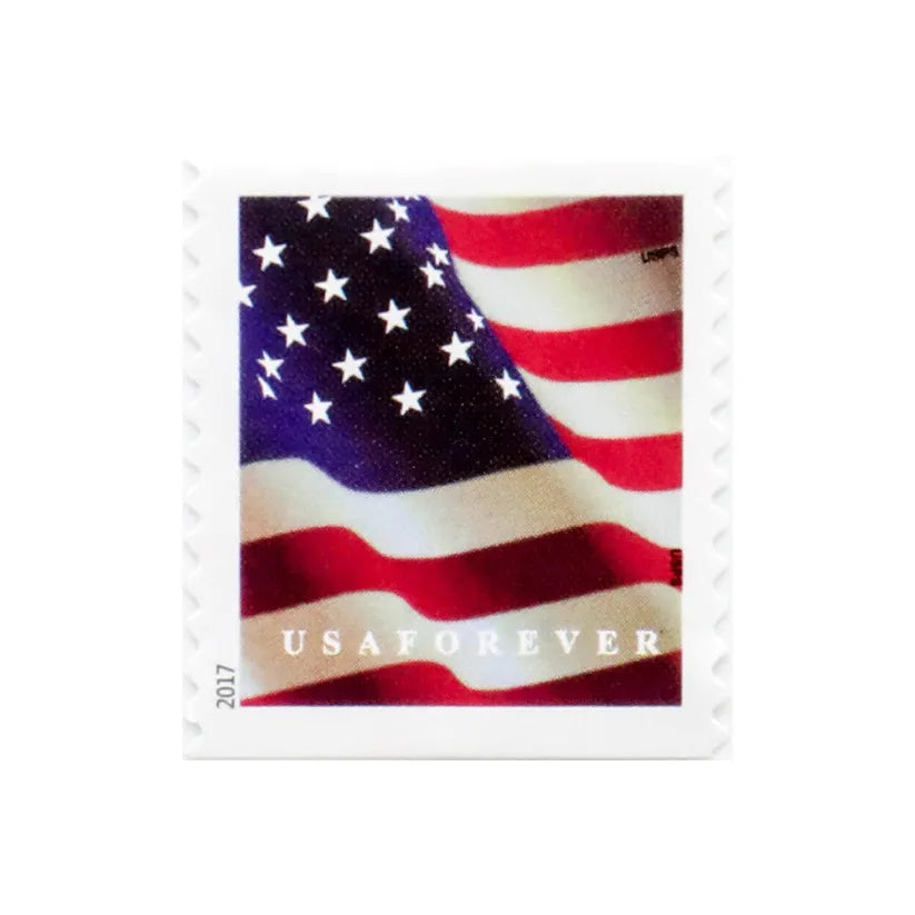 Roll of 100 Year 2017 American Flag Sealed USPS Forever Postage Stamps