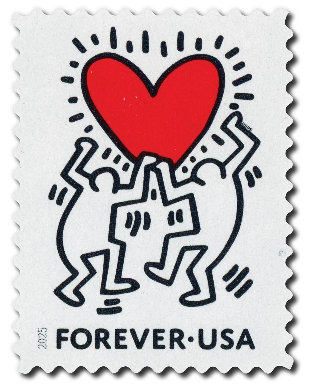 2025 Keith Haring Love Forever Stamps (5 Panes - 100 Total)