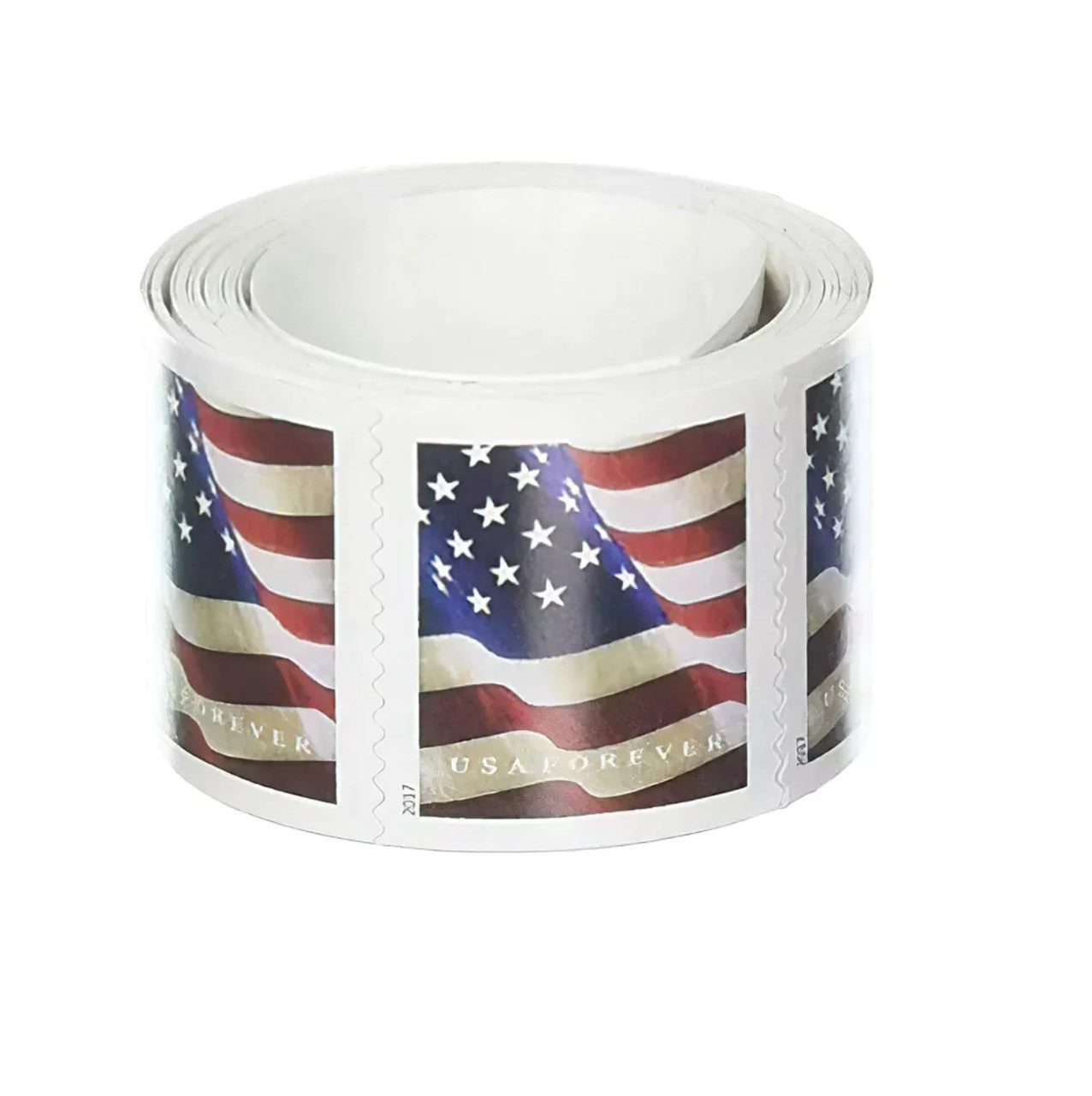 Roll of 100 Year 2017 American Flag Sealed USPS Forever Postage Stamps