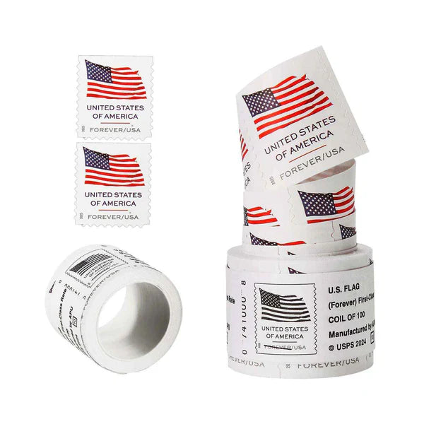 2025 American Flag Roll of 100 Sealed USPS Forever Postage Stamps